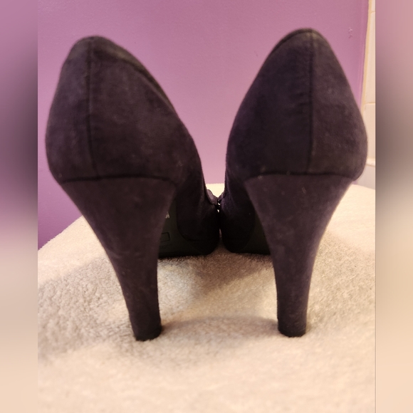 Fioni Dark Blue Suede High Heels - Picture 4 of 8